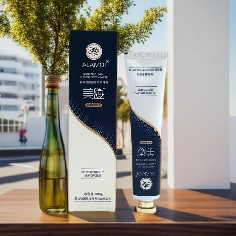 alamqi   qix  pastsi薄荷味牙膏清新清爽便携洁白亮白修护温和