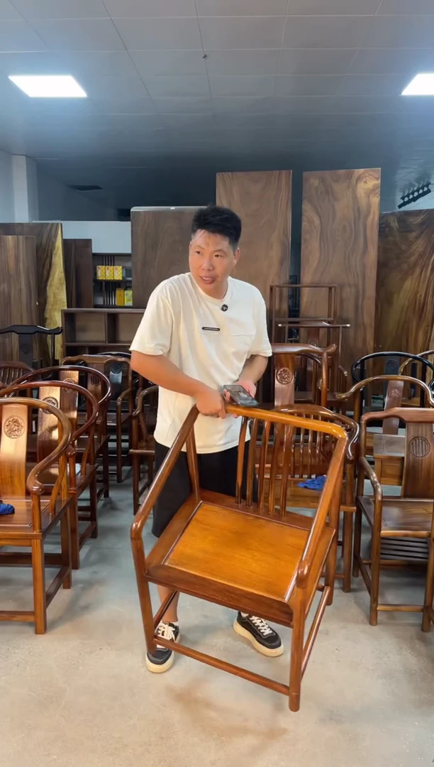木直播间黄心檀方口禅椅
