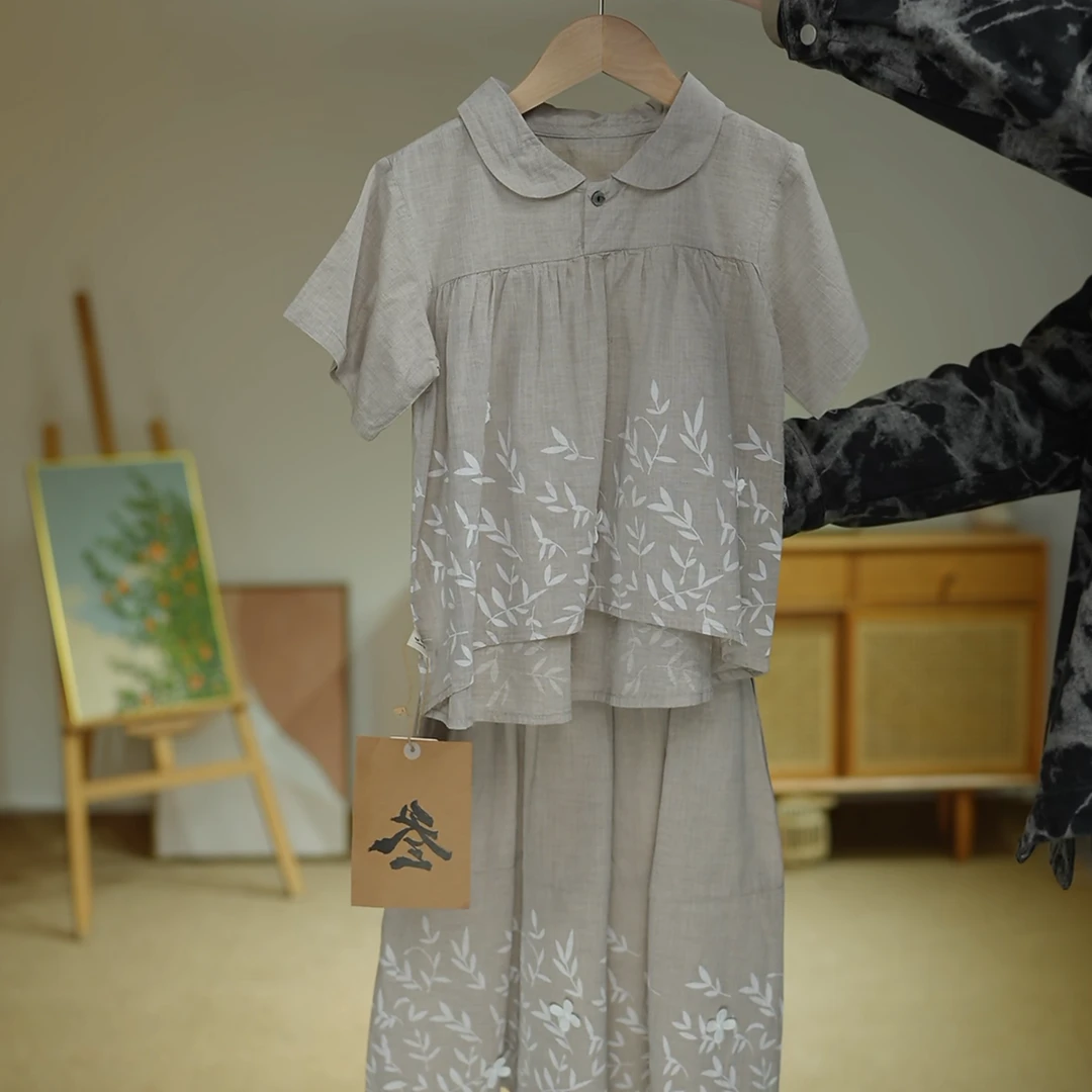 【套装：上衣+裙子】063393【叁】韩系花朵套装  【夏款】