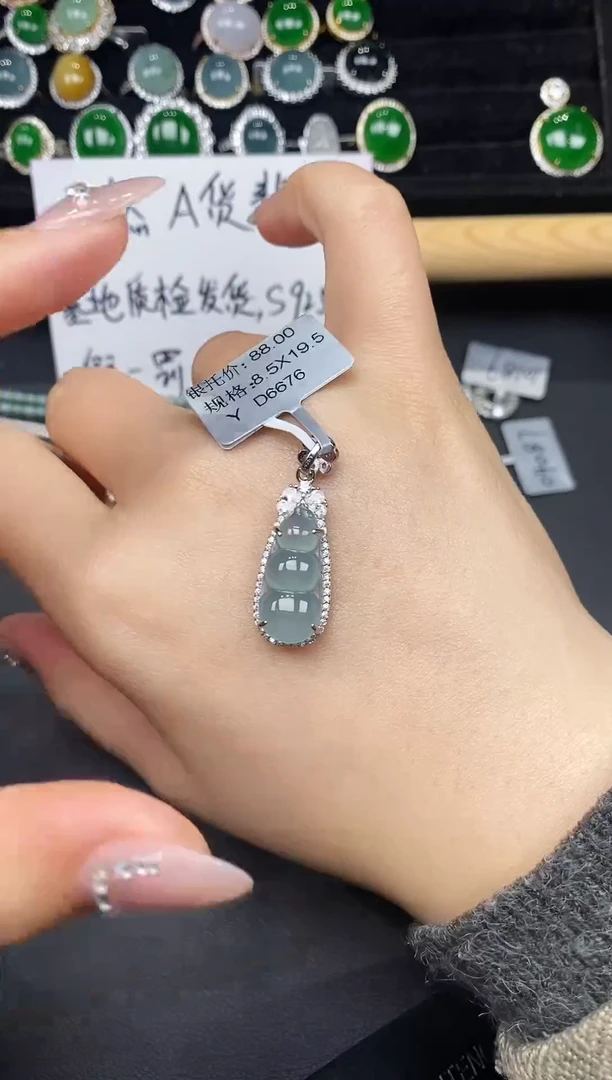 银S925镶嵌戒指翡翠37878