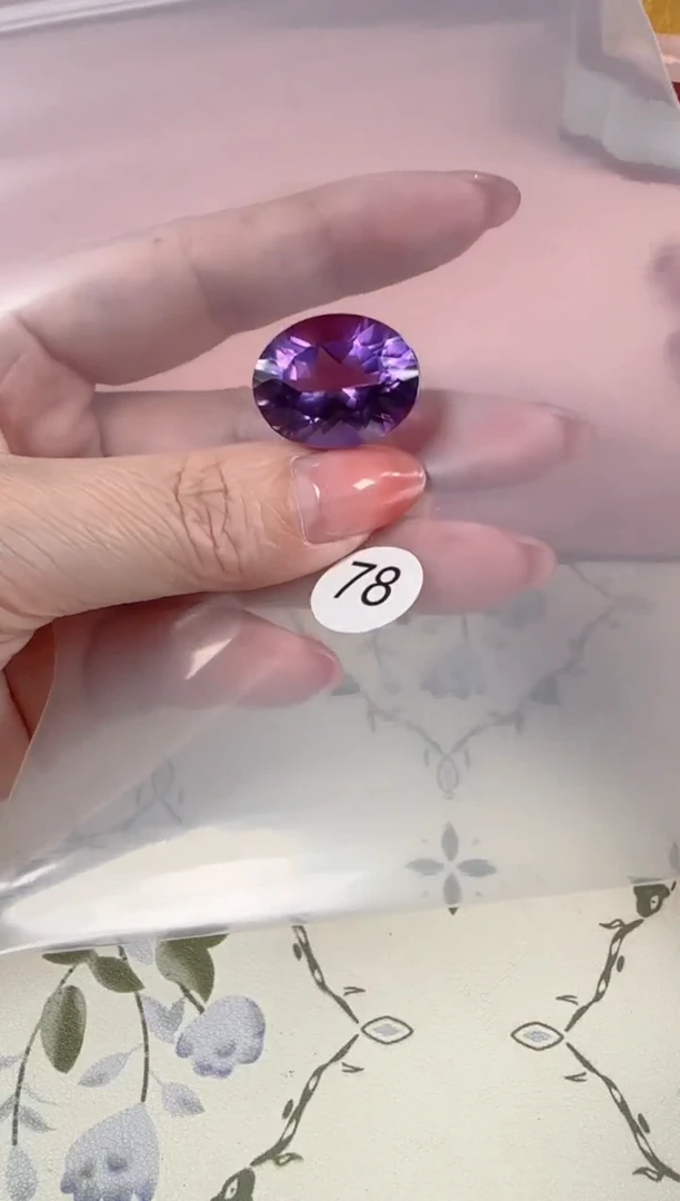 紫晶珠宝半成品未镶嵌原矿戒面