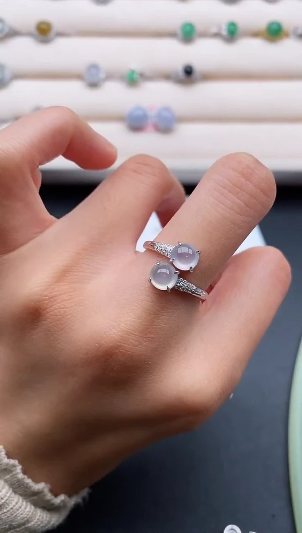 银S925镶嵌戒指翡翠6666666+2