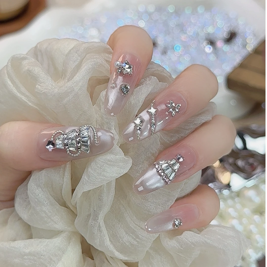 【圣诞星夜】纯手工猫眼系列穿戴甲时尚清新纯欲高级感气质百搭流行