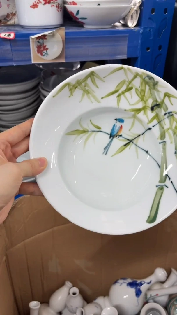 瓷片景德镇高温陶瓷食品级手绘釉中彩-海螺盘