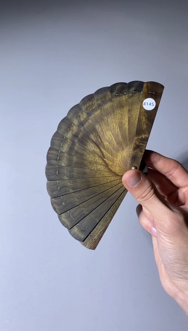 【闪购商品】金丝楠木雕414号10cm阴沉金丝楠迷你扇