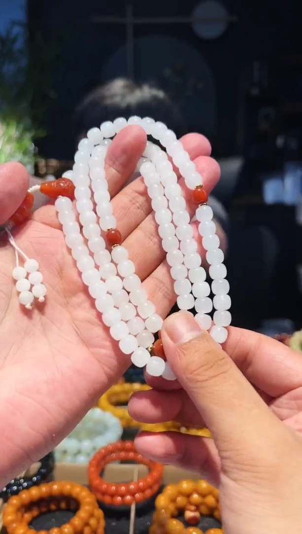 手串未镶嵌和田玉8+108多圈