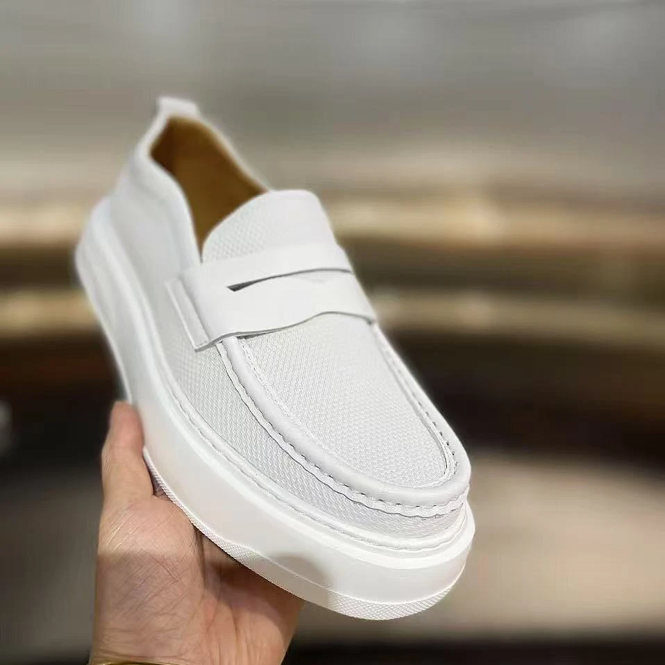 男鞋春季新款真皮豆豆鞋高级感时尚百搭舒适懒人一脚蹬男休闲皮鞋