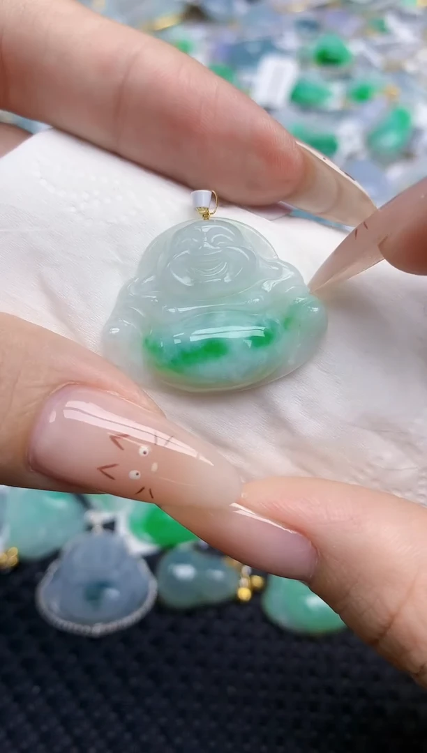 翡翠18K金镶嵌颈饰267   天然翡翠A货