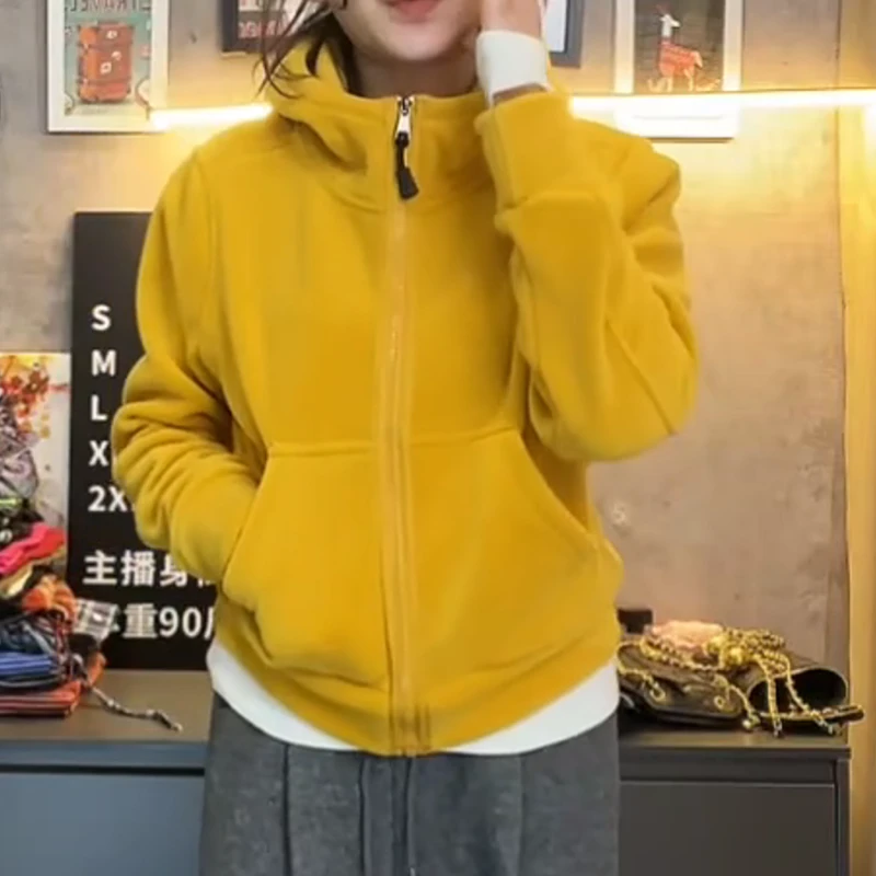 秋冬新款加绒加厚连帽宽松百搭设计休闲百搭卫衣上衣LK2507780