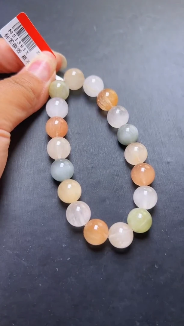 水晶手串未镶嵌彩兔毛手串11m+   M51391X