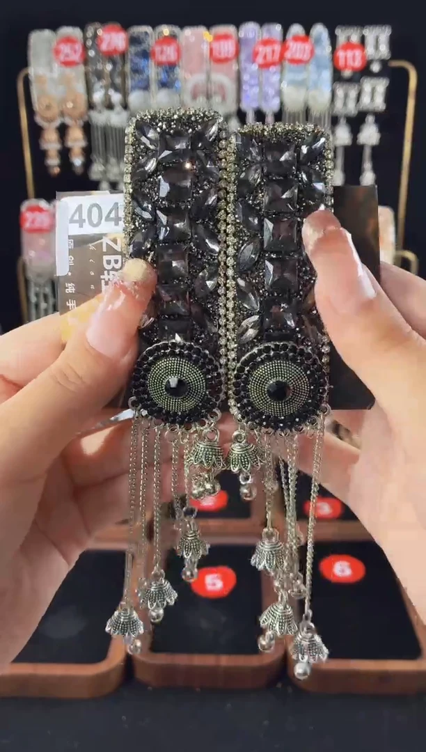 仿水晶铁合金404原创发夹一对