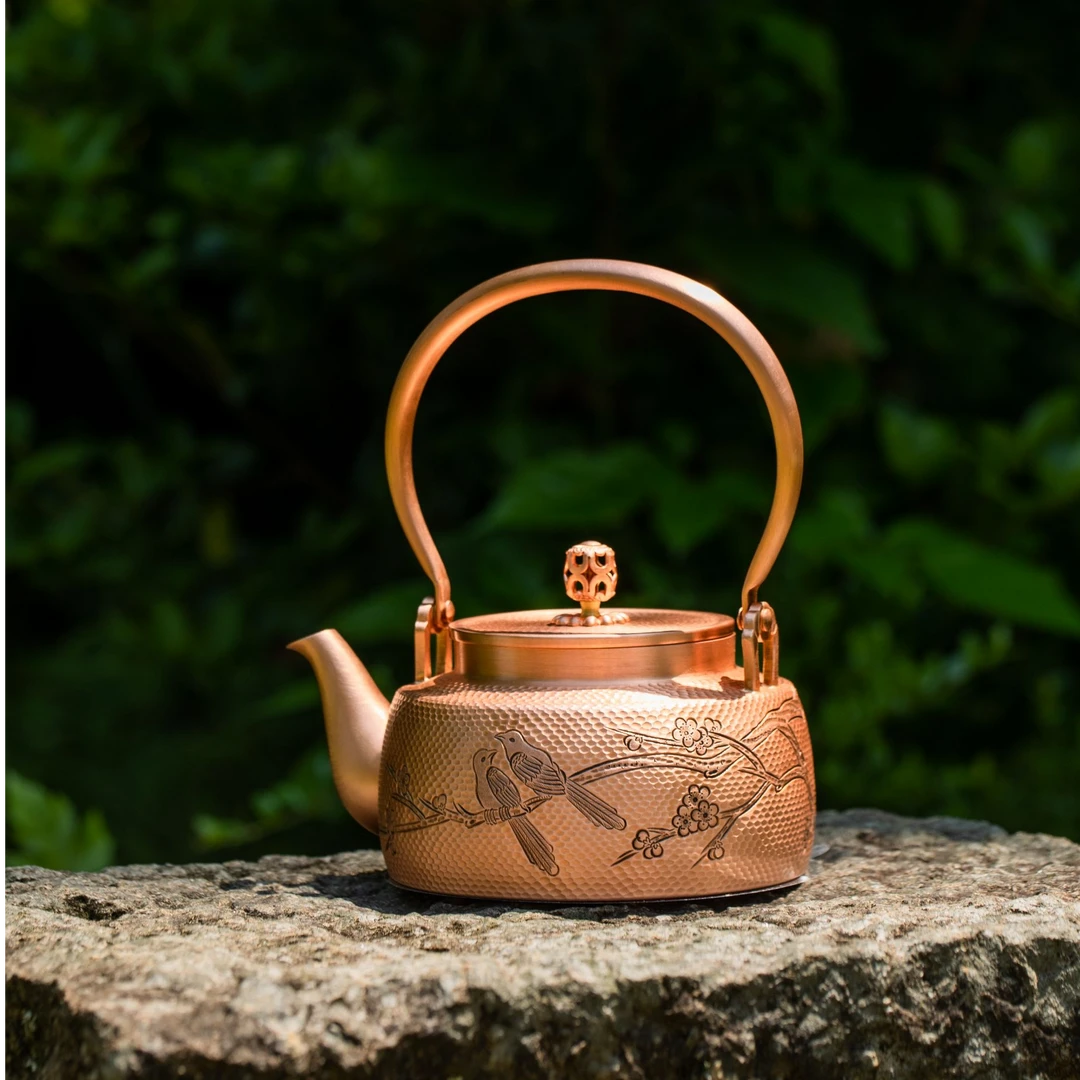 shangtongtang/尚铜堂手工紫铜壶泡茶壶煮水复古喜上眉梢手工茶壶