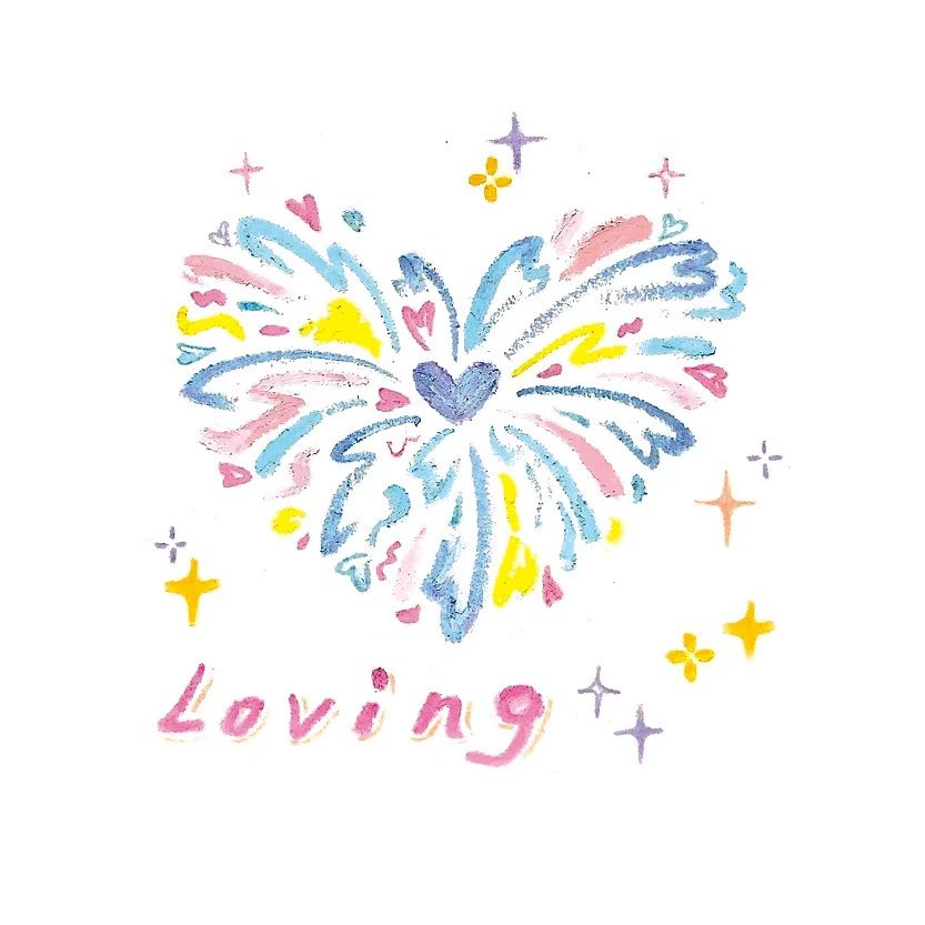 爱心烟花 ins风唯美可爱清新中国风新中式防水仿真彩色纹身贴