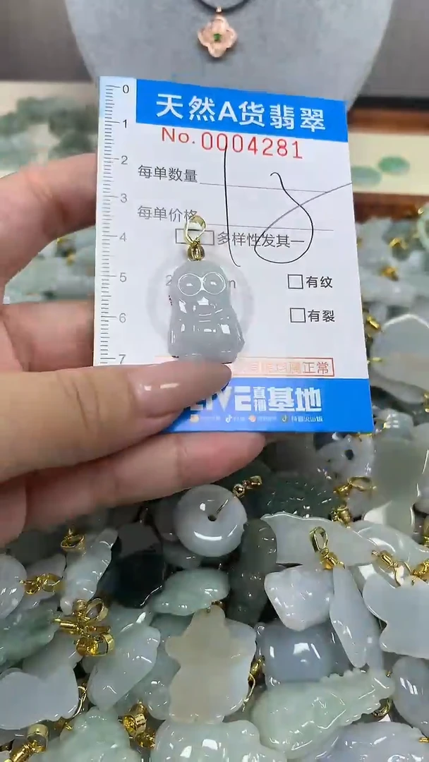 翡翠未镶嵌颈饰净货挂件-4281