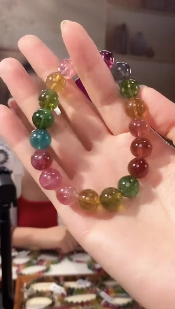 未镶嵌手链碧玺单圈颜色微差