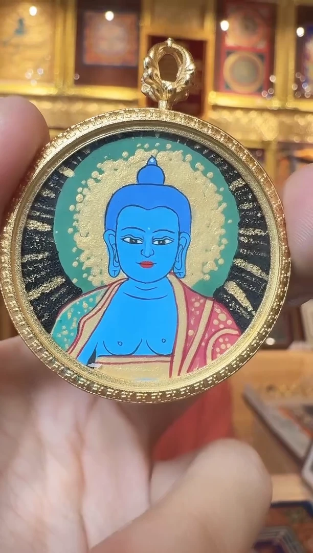 吊坠药老师热贡纯手绘唐卡