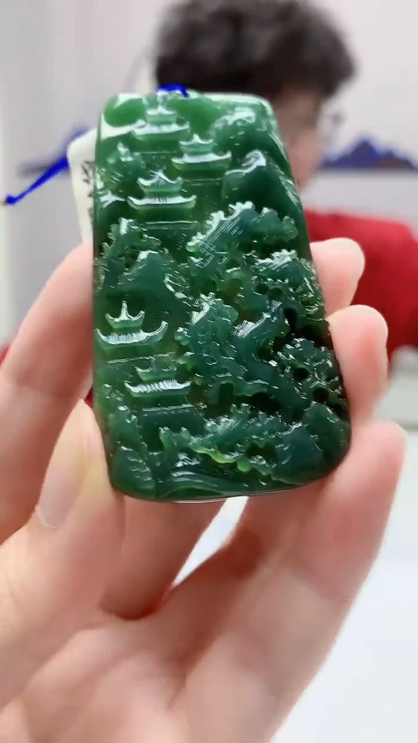 【闪购商品】定制翡翠未镶嵌4688zm-毛货挂件25山水