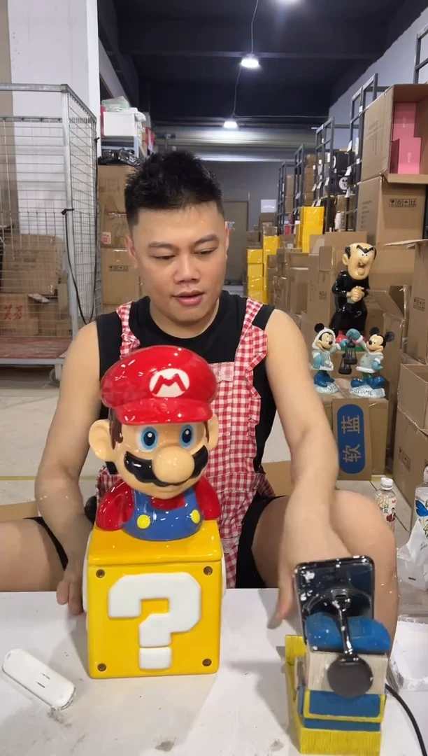 瓷片马里奥问号罐一套