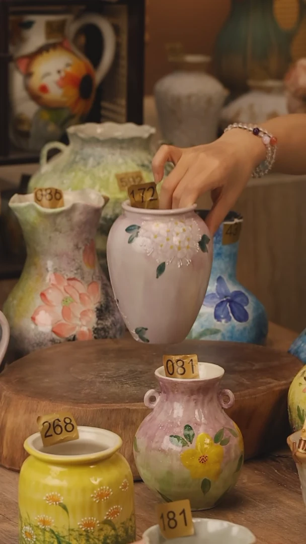 陶瓷172景德镇设计师手作花器摆件侘寂风