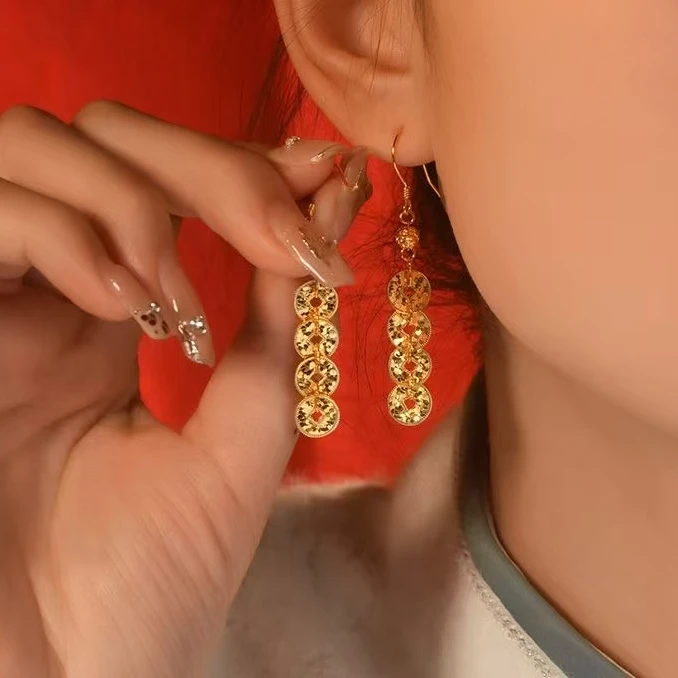 足银耳饰 足银999碎冰冰耳饰气质轻奢百搭复古国风小众简约百搭