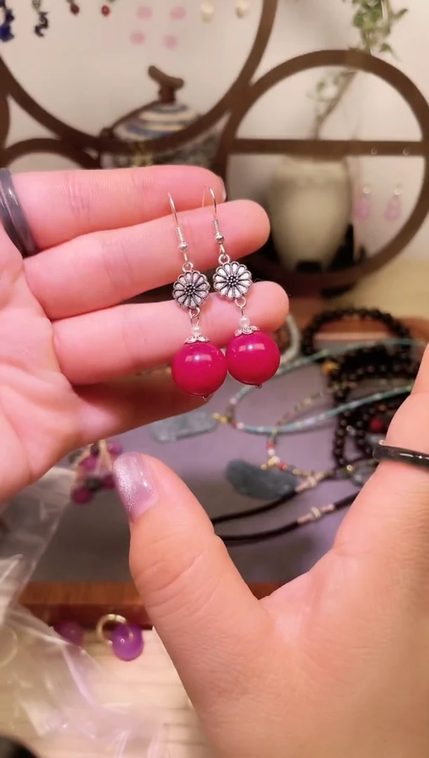 银S925镶嵌耳饰玛瑙/玉髓253000