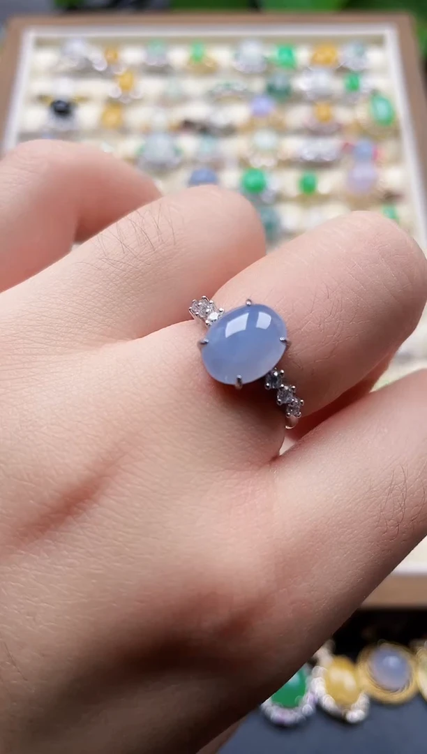 银S925镶嵌戒指翡翠12