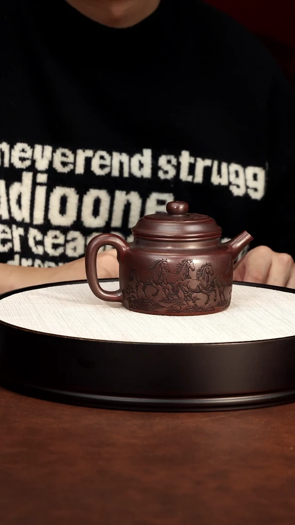 茶壶紫砂宜兴紫砂 德钟 龙山古乌泥 吴国政 280cc