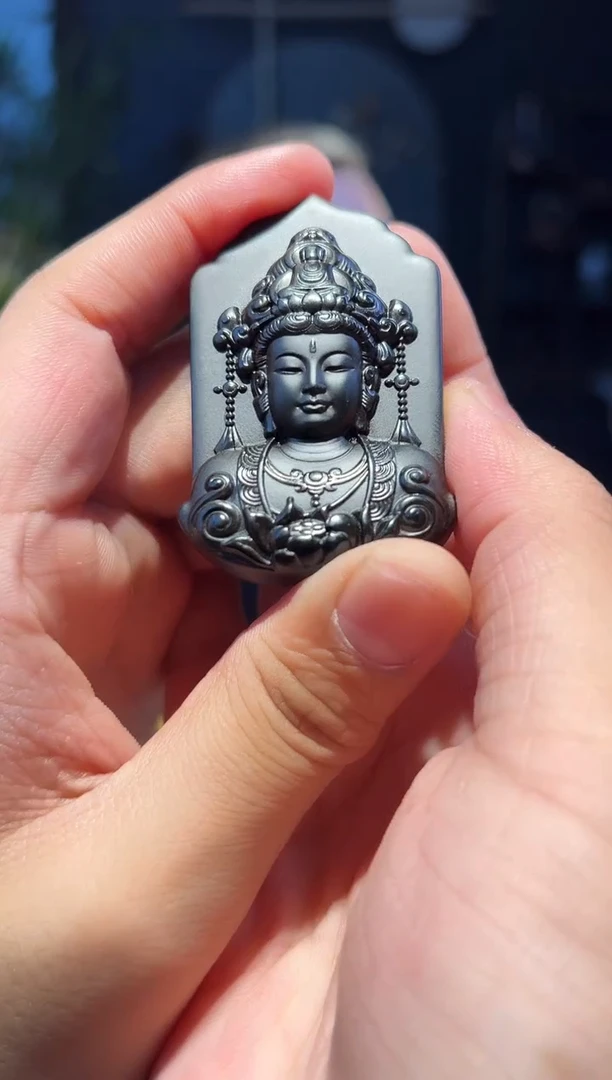 【闪购商品】和田玉挂件未镶嵌挂件-(墨玉)