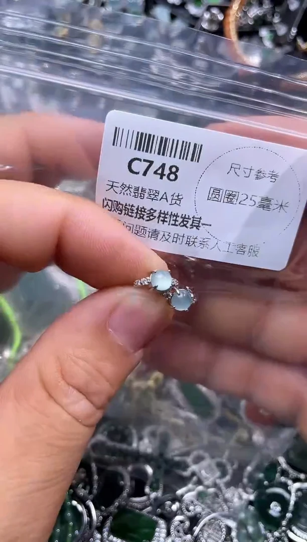 【闪购商品】翡翠颈饰未镶嵌V748耳扣