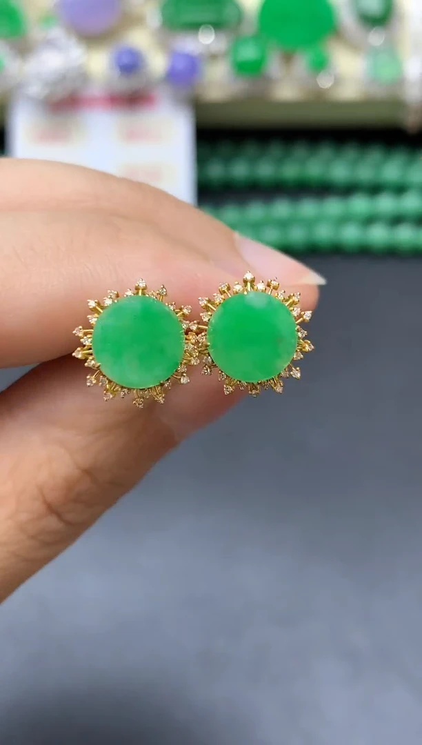 颈饰18K金镶嵌翡翠325-中国好珍宝