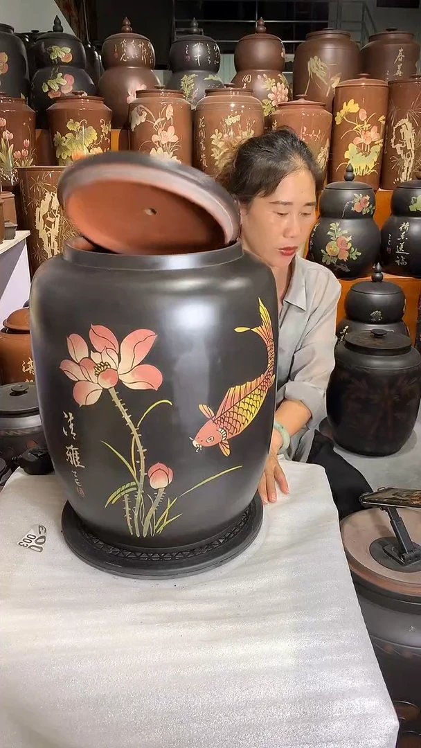 四号彩填水缸荷花鱼