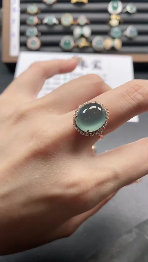 银S925镶嵌戒指翡翠51511