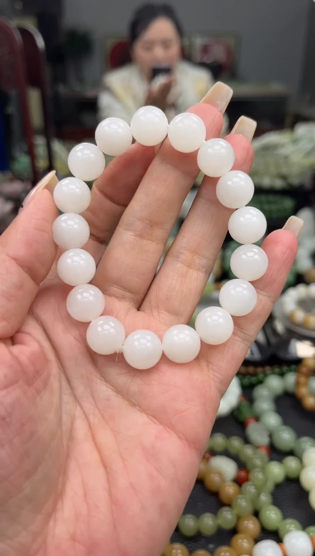 【闪购商品】和田玉手串未镶嵌白玉卡12