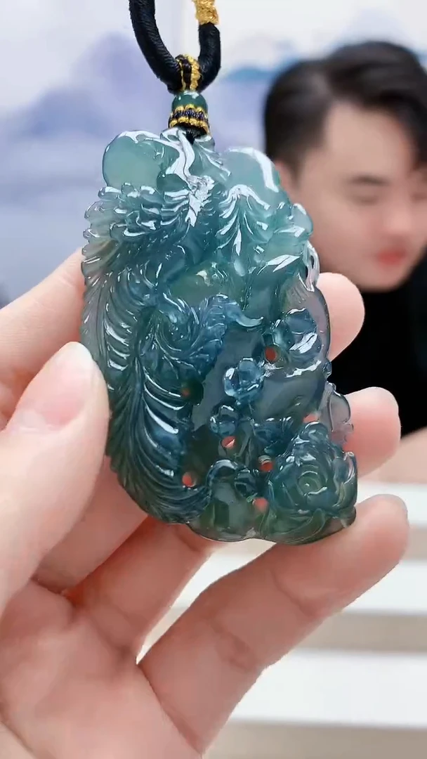 未镶嵌定制翡翠5060lr-毛货挂件23