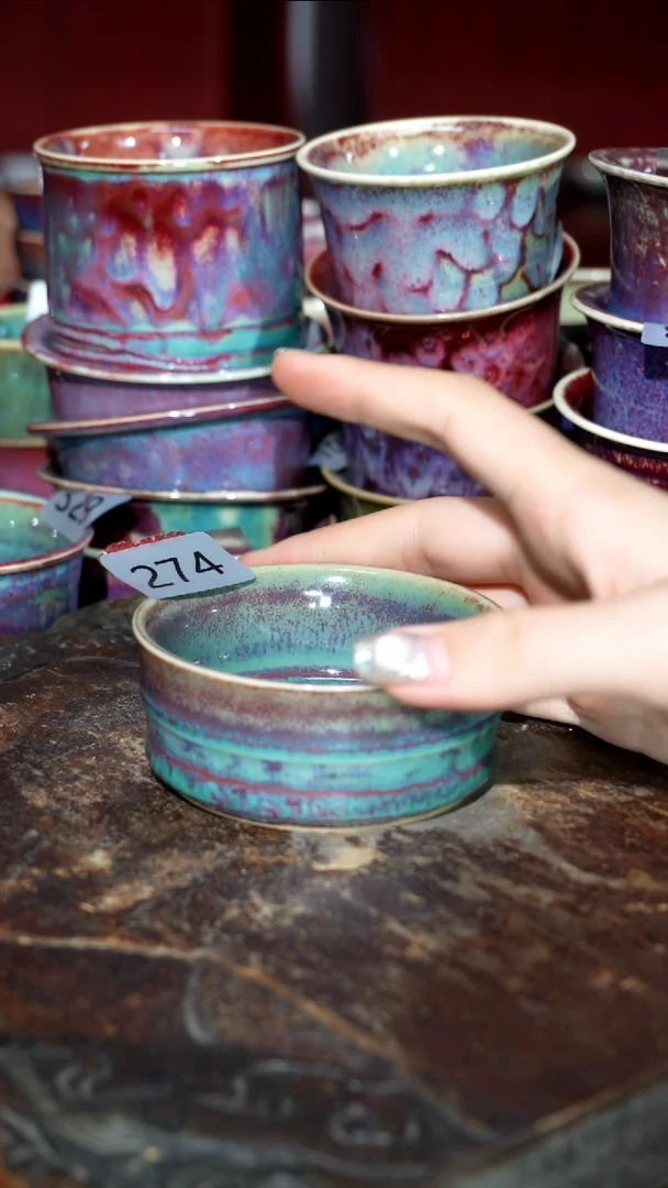 摆件精品窑变钧瓷茶器