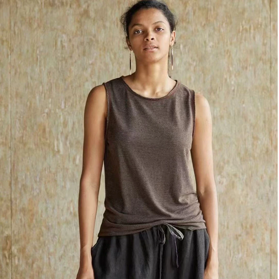 涟香家左岸迷香针织背心4008运动瑜伽休闲百搭简约纯色