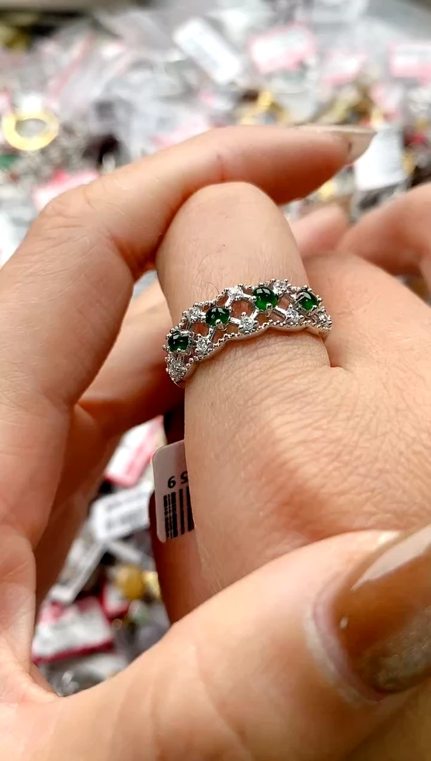 【闪购商品】翡翠戒指银S925镶嵌7777777777    4