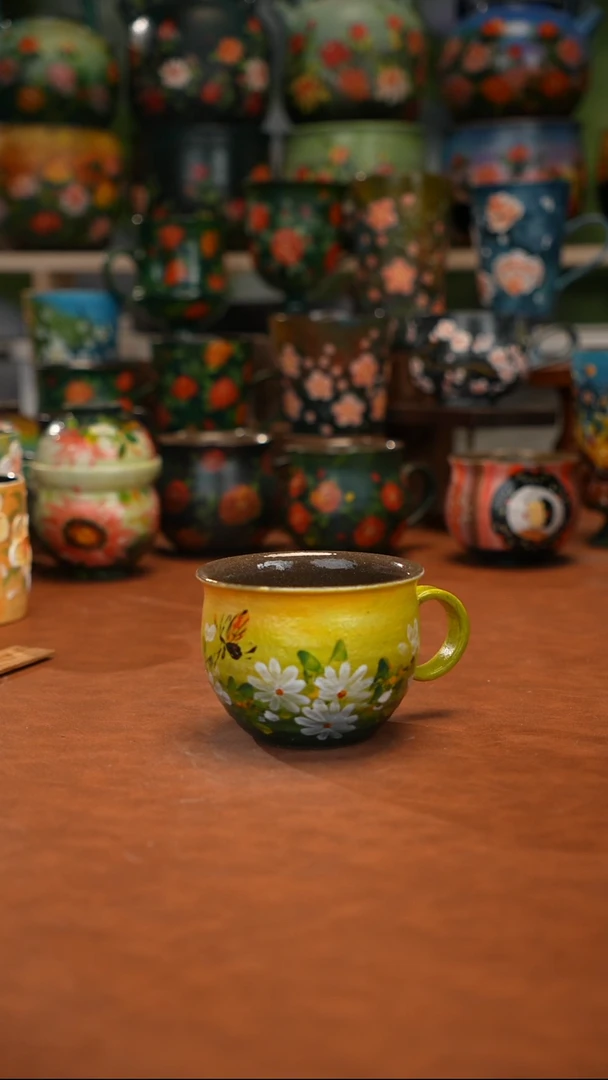 紫砂油画釉下彩手绘