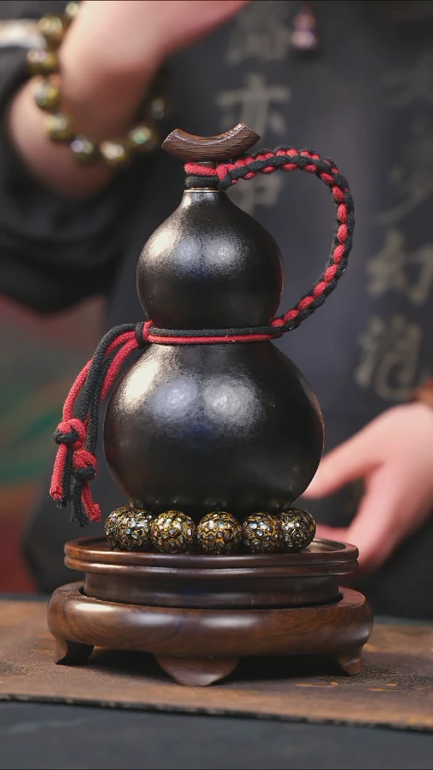 【闪购商品】YP158大漆酒葫芦不包手串及旋转底座