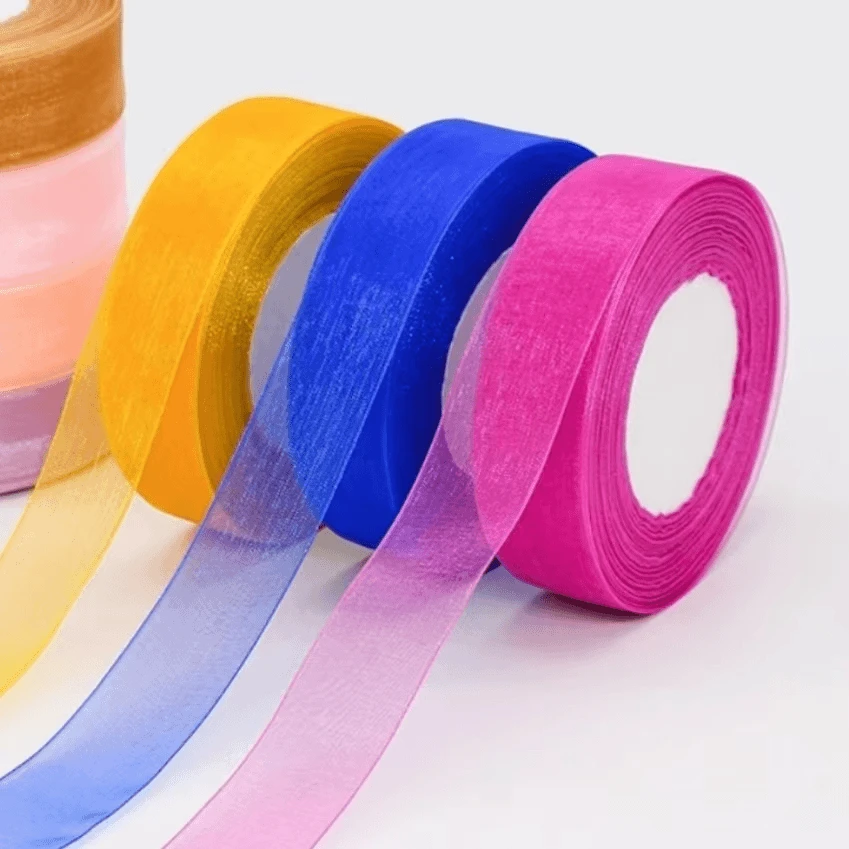 单独2.5cm雪纱带【送9cm长针➕胶棒】优质纱带手工DIY制作花束材料