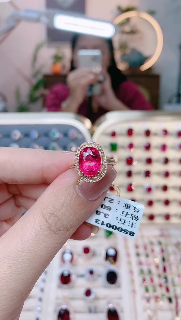 【闪购商品】碧玺18K金戒指18K金镶嵌1