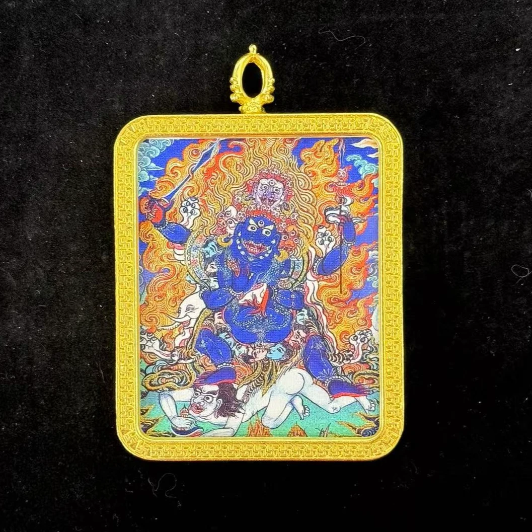 直播间拍这个【单双面手绘描金工艺】黑财神五台山黑财神唐卡