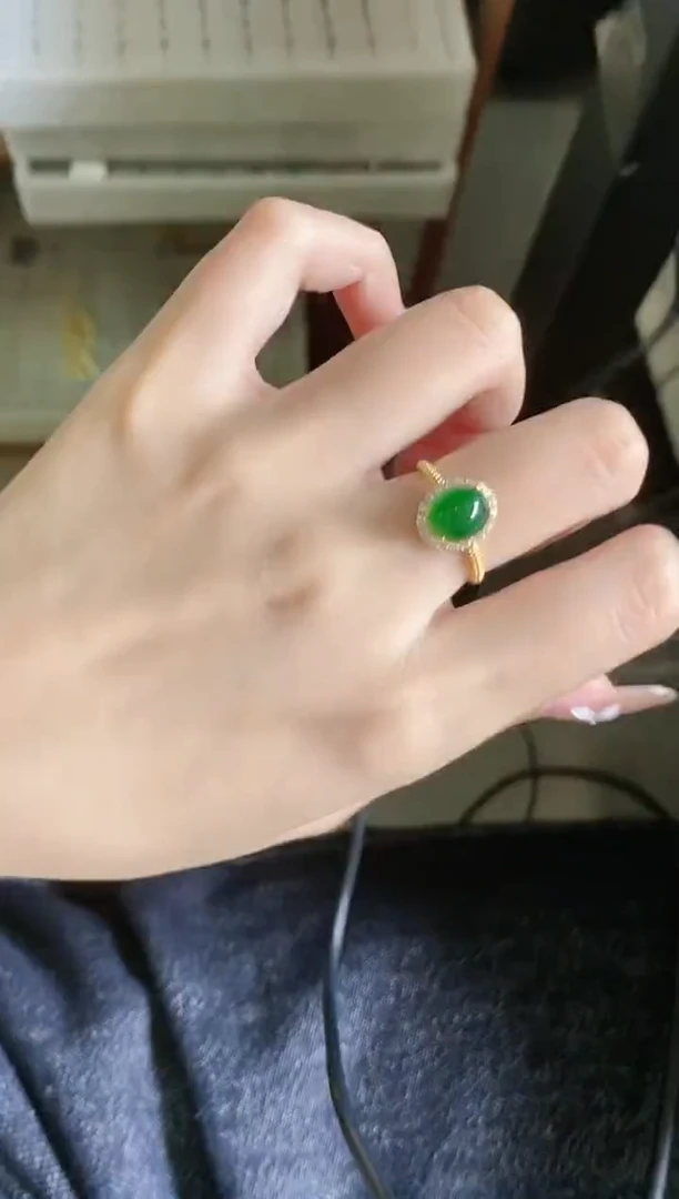【闪购商品】翡翠戒指银S925镶嵌51511