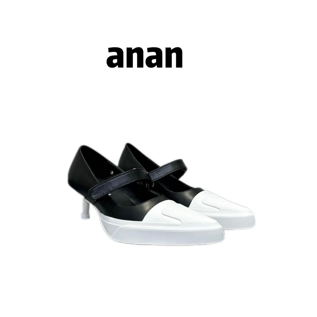 【anan】小众设计师细跟高跟尖头玛丽珍