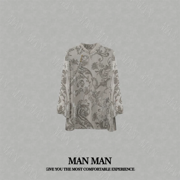 『凝香』满满出品-桑蚕丝剪花国风衫25104重磅轻奢时尚舒适夏款百搭