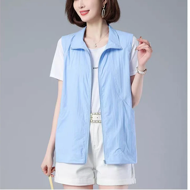 夏季翻领宽松休闲外穿马甲6042（8078）