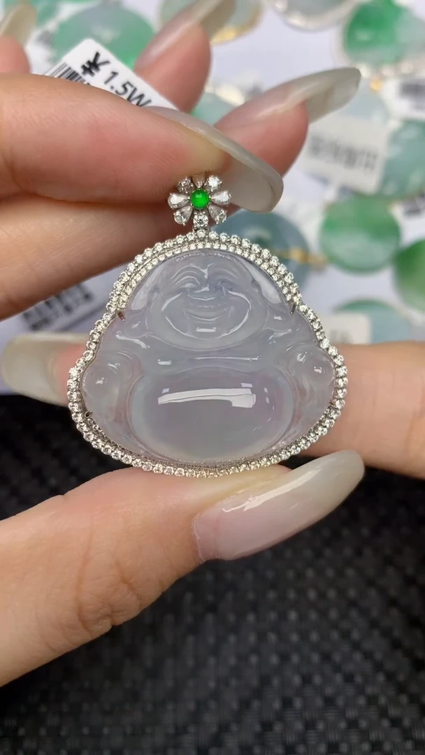 翡翠18K金镶嵌颈饰天然缅甸翡翠a货百元以上9元证书费自理