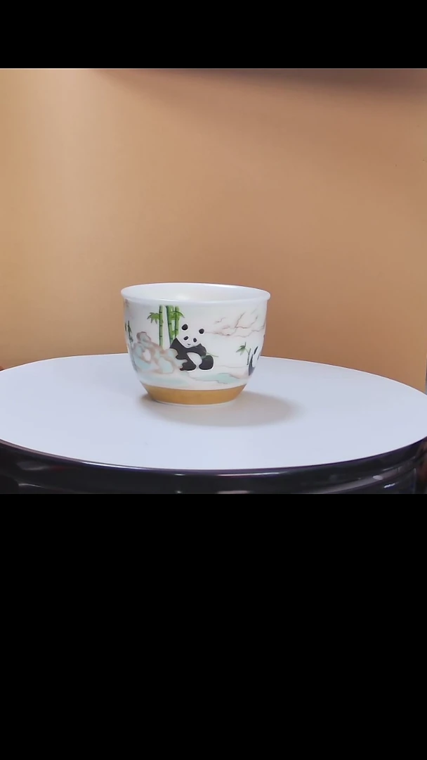【闪购商品】主人杯吉祥三宝熊猫风水缸主人杯