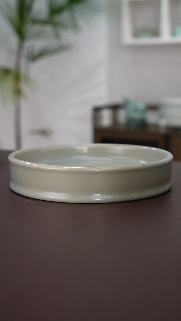 柴烧唇口盘19.9二级品   洁