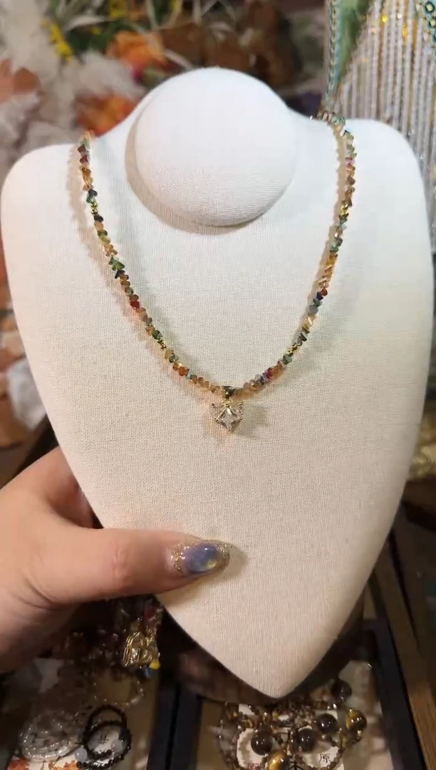 项链未镶嵌尖晶石彩虹爱心 100